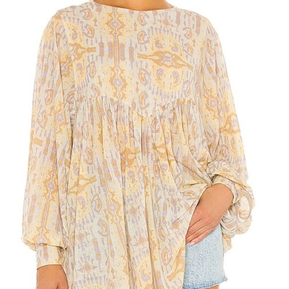 Free People This Is It Tunic Parchment Combo sz XS OB1355329 - Picture 15 of 15